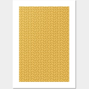 Retro Inspired D20 Circles Seamless Pattern - Yellow Posters and Art